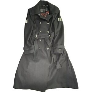 Tommy Hilfiger Black Double-Breasted Trench Coat